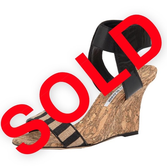 Sandales Wedge Manolo Blahnik Maniapla - Rouge Ferrari - Taille 40/40.5 - Neuf Avec Boîte
